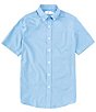 Color:Coronet Blue - Image 1 - Brrr° Intercoastal Retro Geo Woven Short Sleeve Sport Shirt