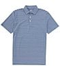 Color:Aged Denim - Image 1 - Brrr°eeze Beattie Stripe Performance Stretch Short Sleeve Polo Shirt