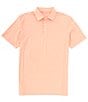 Color:Desert Flower Coral - Image 1 - Brrr°eeze Beattie Stripe Performance Stretch Short Sleeve Polo Shirt