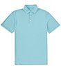Color:Heather Mineral Blue - Image 1 - Brrr°®-eeze Heather Performance Stretch Short Sleeve Polo Shirt