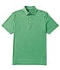 Color:Heather Kelly Green - Image 1 - Brrr°®-eeze Heather Performance Stretch Short Sleeve Polo Shirt