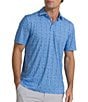Southern Tide Driver Fish Print Short Sleeve Polo Shirt - Image 1