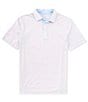Color:Apricot Blush Coral - Image 1 - Driver Verdae Stripe Short Sleeve Polo Shirt