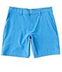 Color:Heather Atlantic Blue - Image 1 - Heathered T3 Flat-Front 9#double; Inseam Gulf Shorts