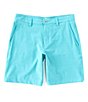 Color:Heather Tidal Wave - Image 1 - Heathered T3 Flat-Front 9#double; Inseam Gulf Shorts