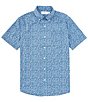 Color:Coronet Blue - Image 1 - Brrr° Intercoastal Dazed and Transfused Woven Short Sleeve Sport Shirt