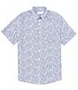 Color:Eternal Blue - Image 1 - Intercoastal Performance Stretch Legally Frond Short Sleeve Woven Shirt
