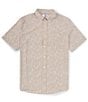 Color:Whitecap Khaki - Image 1 - Intercoastal Performance Stretch Legally Frond Short Sleeve Woven Shirt