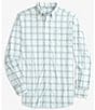 Color:Platinum Grey/Open Green - Image 1 - Intercoastal Performance Stretch West End Plaid Long Sleeve Woven Shirt