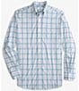 Color:Subdued Blue - Image 1 - Intercoastal Performance Stretch West End Plaid Long Sleeve Woven Shirt