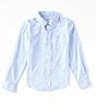 Color:Tide Blue - Image 1 - Little/Big Boys 4-16 Long Sleeve Intercoastal Mini-Gingham Shirt