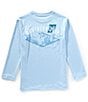 Southern Tide Little/Big Boys 4-16 Shark Graphic Long Sleeve Rashguard, Color:Cerulean - Image 1