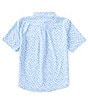 Color:Clearwater Blue - Image 2 - Little/Big Boys 4-16 Short Sleeve 'Forget A-Boat It' Button Front Shirt