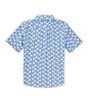 Color:Heather Clearwater Blue - Image 2 - Little/Big Boys' 4-16 Short Sleeve Heather Skipping Jacks Intercoastal Sport Shirt