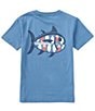Color:Coronet Blue - Image 1 - Little/Big Boys 4-16 Short Sleeve Lure Fill Graphic T-Shirt