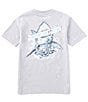 Color:Heather Platinum Grey - Image 1 - Little/Big Boys 4-16 Short Sleeve Shark Plank Graphic T-Shirt