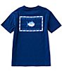Color:Yacht Blue - Image 1 - Little/Big Boys 4-16 Short Sleeve Skipjack Logo T-Shirt