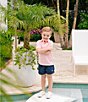 Color:Heather Flamingo Pink - Image 5 - Little/Big Boys 4-16 Short Sleeve Bombay Stripe Performance Polo Shirt