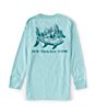 Color:Turquoise Sea - Image 1 - Little/Big Boys 4-20 Skipjack Fishing Long Sleeve Crew Neck Tee