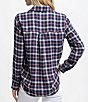 Color:Nautical Navy - Image 2 - Niki Chilly Morning Plaid Long Sleeve Button Front Shirt