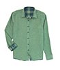Color:Heather Dark Ivy - Image 2 - Payton Heather Reversible Plaid Long-Sleeve Woven Shirt