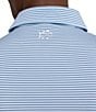 Color:Clearwater Blue - Image 3 - Performance Stretch Brrr°-eeze Baytop Stripe Short Sleeve Polo Shirt
