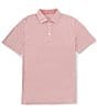 Color:Geranium Pink - Image 1 - Performance Stretch Brrr°-eeze Meadowbrook Stripe Short Sleeve Polo Shirt