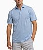 Color:Clearwater Blue - Image 1 - Performance Stretch Driver Baywoods Stripe Short Sleeve Polo Shirt