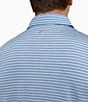 Color:Clearwater Blue - Image 3 - Performance Stretch Driver Baywoods Stripe Short Sleeve Polo Shirt