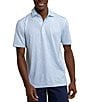 Color:Wake Blue - Image 1 - Performance Stretch Driver That Floral Feeling Printed Short Sleeve Polo Shirt