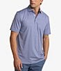 Color:Wisteria Purple - Image 1 - Performance Stretch Driver Vacation Views Printed Short Sleeve Polo Shirt