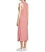 Color:Conch Shell - Image 3 - Sun Farer Stripe Crew Neck Sleeveless Side Vent Midi Dress