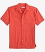 Color:Paprika Red - Image 1 - Sun Washed Seersucker Short Sleeve Woven Camp Shirt