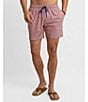 Color:Desert Flower Coral - Image 1 - Vacation Views 6#double; Inseam Swim Trunks