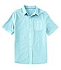 Color:Aqua Breeze - Image 1 - Windley Garment Dyed Short-Sleeve Woven Shirt