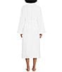 Color:White - Image 2 - Spa Essentials By Sleep Sense Long Cozy Lined Waffle Terry Wrap Robe