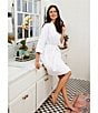 Sleep Sense Spa Essentials by Sleep Sense Short Waffle Wrap Robe, Color:White - Image 2