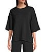 Spanx AirEssentials Knit Short Sleeve Drop Shoulder Coordinating T-Shirt, Color:Very Black - Image 1