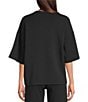 Spanx AirEssentials Knit Short Sleeve Drop Shoulder Coordinating T-Shirt, Color:Very Black - Image 2