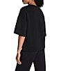 Spanx AirEssentials® Knit Short Sleeve Drop Shoulder Coordinating Relaxed Tee, Color:Very Black - Image 6