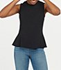 Color:Very Black - Image 1 - AirEssentials Peplum 'At-the-Hip' Peplum Top