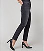 Color:Vintage Black - Image 3 - Ankle Straight Stretch Denim Jeans