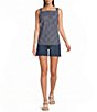 SPANX Coordinating Gingham Square Neck Sleeveless Ponte Jacquard Tank Top - Image 3