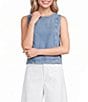 SPANX Crew Neck Sleeveless Woven Top - Image 1
