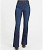 Color:Midnight Shade - Image 1 - Flare Leg High Rise Stretch Jeans