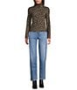 Spanx Knit Long Sleeve Leopard Turtleneck Top, Color:Fierce Feline - Image 3