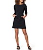Color:Classic Black - Image 1 - Perfect 3/4 Sleeve A-Line Dress