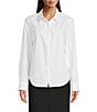 SPANX Poplin No-Gape Tailored Long Sleeve Point Collar Button Down Top - Image 1