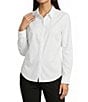 Spanx Poplin No-Gape Tailored Long Sleeve Point Collar Button Down Top - Image 1