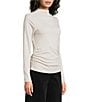 Spanx SPANXsmooth® Jersey Mock Neck Long Sleeve Ruched Top - Image 3